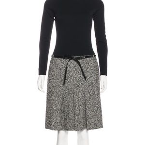 OSCAR DE LA RENTA Long Sleeve Tweed Wool Dress Siz